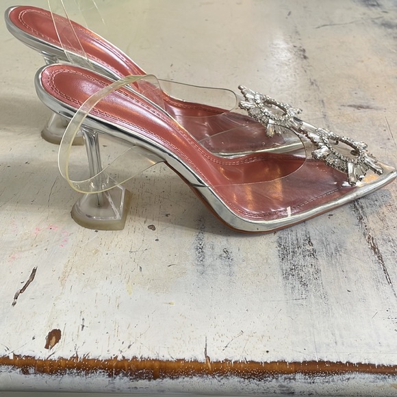 Rhinestone and Lucite High Heel Shoes - Picture 5 of 5
